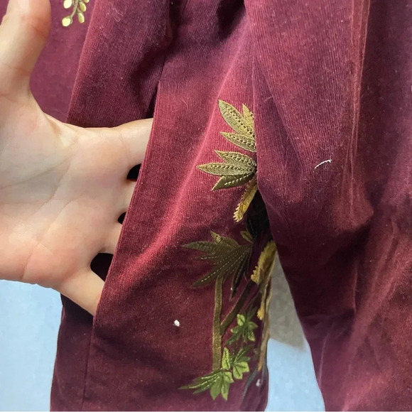 VTG Susan Graver Velvet Embroidered Jacket & Pant Set Boho Grandma Cottage NWT - Picture 7 of 11